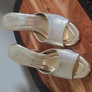 Vince Camuto Gold Mules